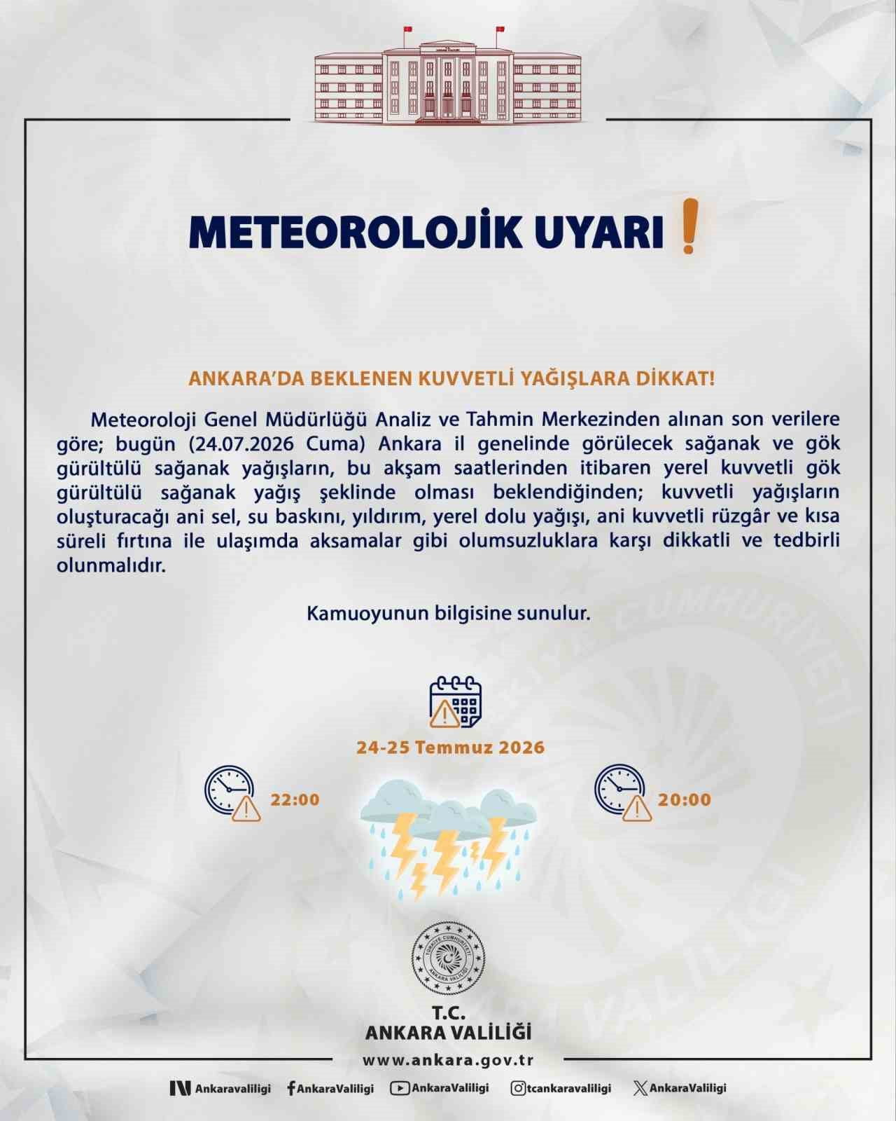 ANKARA VALİLİĞİNİN AÇIKLAMASI