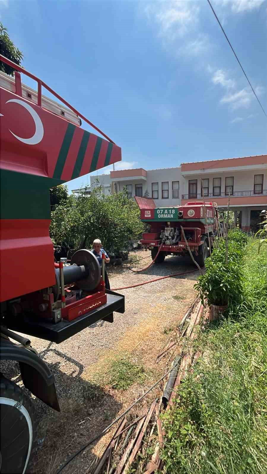 ANTALYA'NIN ALANYA İLÇESİNDE AVOKADO BAHÇELERİNİN BULUNDUĞU ZİRAİ ALANDA ÇIKAN YANGIN, EKİPLERİN...