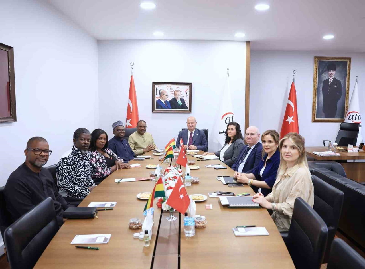 ATO BAŞKANI GÜRSEL BARAN, GANA CUMHURİYETİ İŞGÜCÜ, İSTİHDAM VE ÇALIŞMA BAKANI RASHİD HASSAN PELPUO...