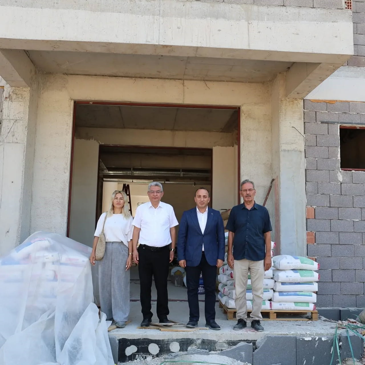 AYDIN'IN ÇİNE İLÇESİNDE YAPIMI DEVAM EDEN EVCİLER İLKOKULU İNŞAATI, ÇİNE KAYMAKAMI ALİ ERDOĞAN...