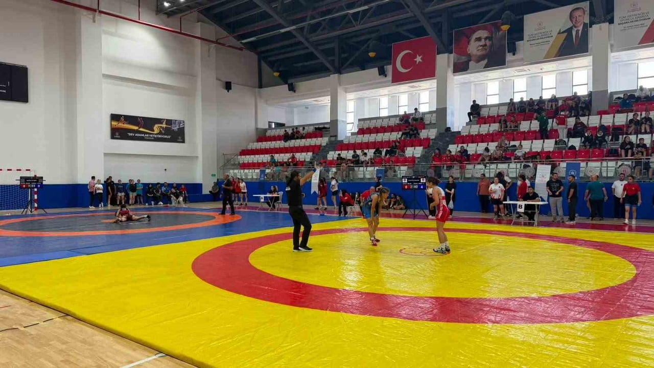 AYDIN'IN SÖKE İLÇESİNDE DÜZENLENEN ANALİG TÜRKİYE GÜREŞ FİNALLERİ BAŞLADI. ORGANİZASYONDA 49 İLDEN...