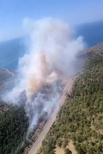 AYDINCIK İLÇESİNDE ORMANLIK ALANDA ÇIKAN YANGINA, MERSİN ORMAN BÖLGE MÜDÜRLÜĞÜ EKİPLERİ HAVADAN VE...
