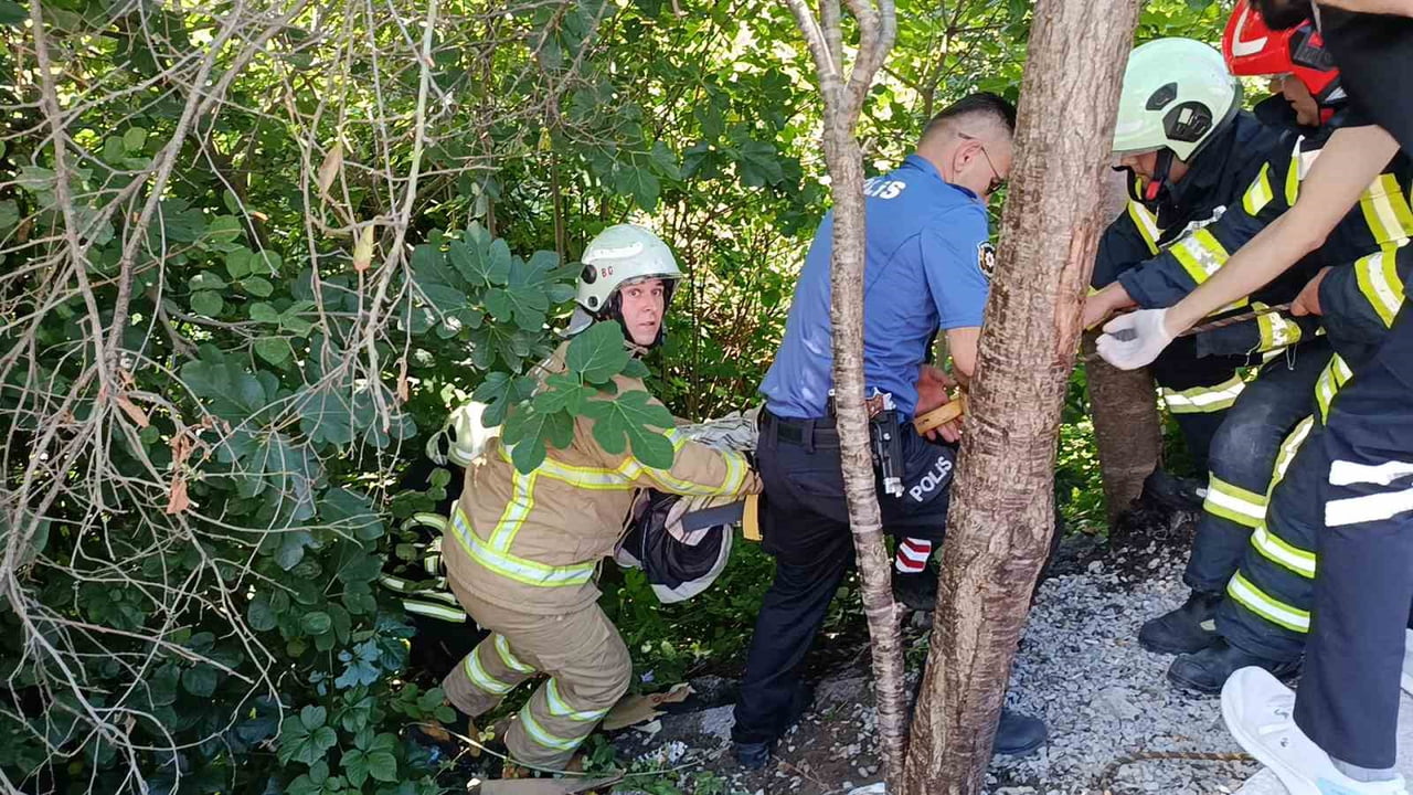 BARTIN'DA BAYGINLIK GEÇİREN YAŞLI ADAM BULUNDUĞU YERDEN ÇALILIKLARIN ARASINA DÜŞTÜ. YÜKSEKTEN...