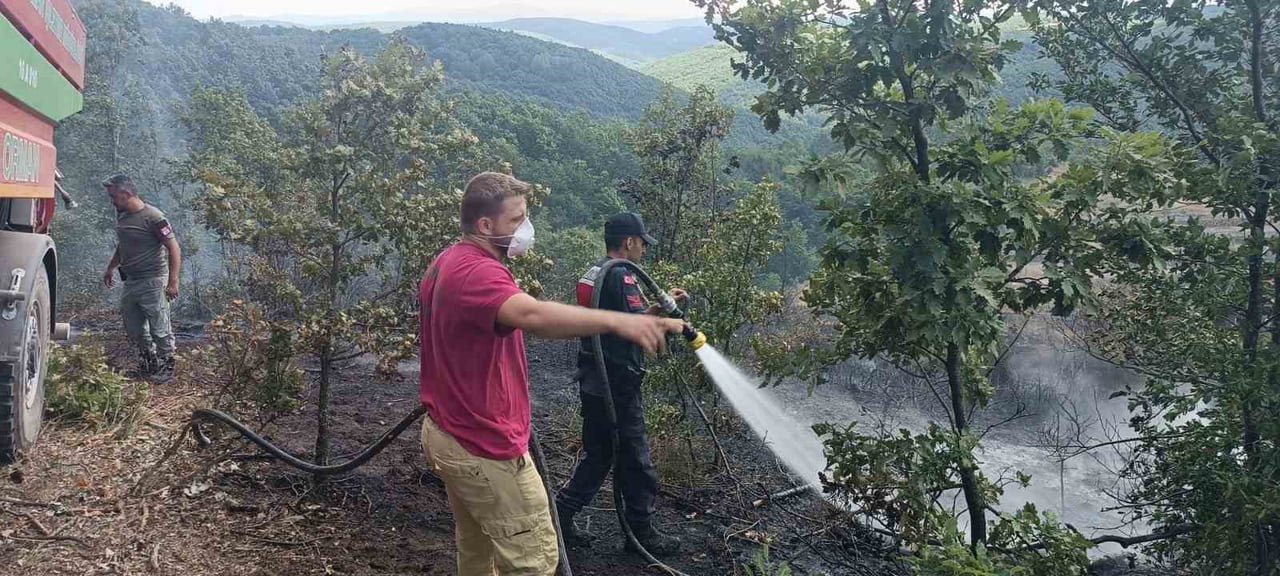 BİLECİK'TE 20 DÖNÜMLÜK ALANDA KORKUTAN YANGIN