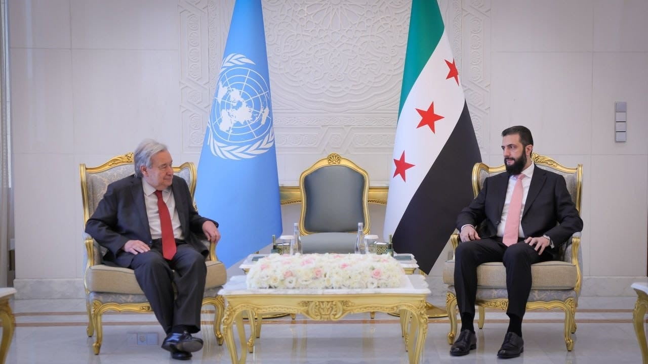 BM GENEL SEKRETERİ ANTONİO GUTERRES, ŞAM’DA SURİYE DEVLET BAŞKANI AHMED EŞ-ŞARA TARAFINDAN KABUL...