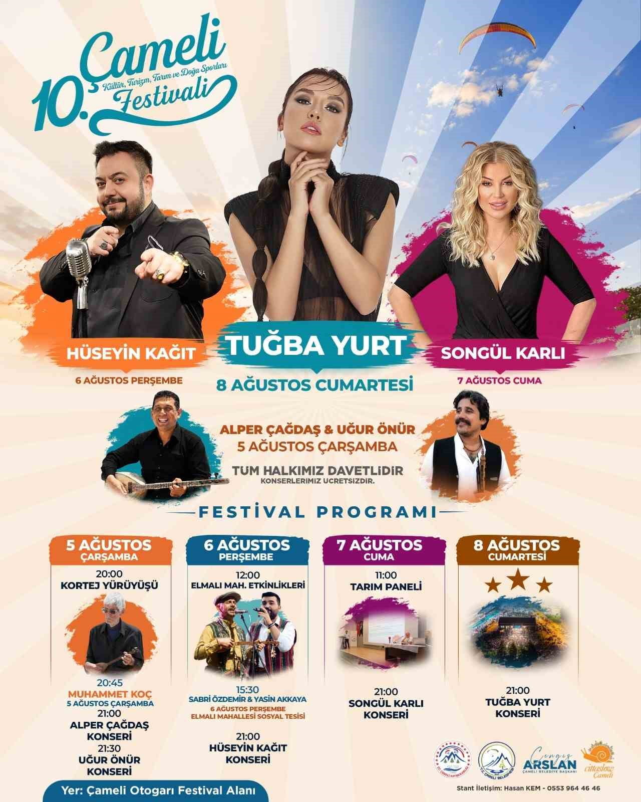 ÇAMELİ BELEDİYESİ’NİN BU YIL 10’UNCUSUNU DÜZENLEYECEĞİ KÜLTÜR, TURİZM, TARIM VE DOĞA SPORLARI...