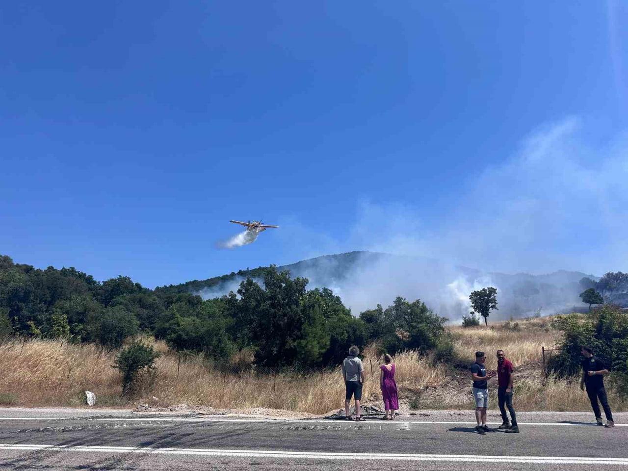 ÇANAKKALE’NİN AYVACIK İLÇESİNDE ÇIKAN ORMAN YANGININI ORMAN BÖLGE MÜDÜRLÜĞÜ EKİPLERİNİN HAVADAN VE...