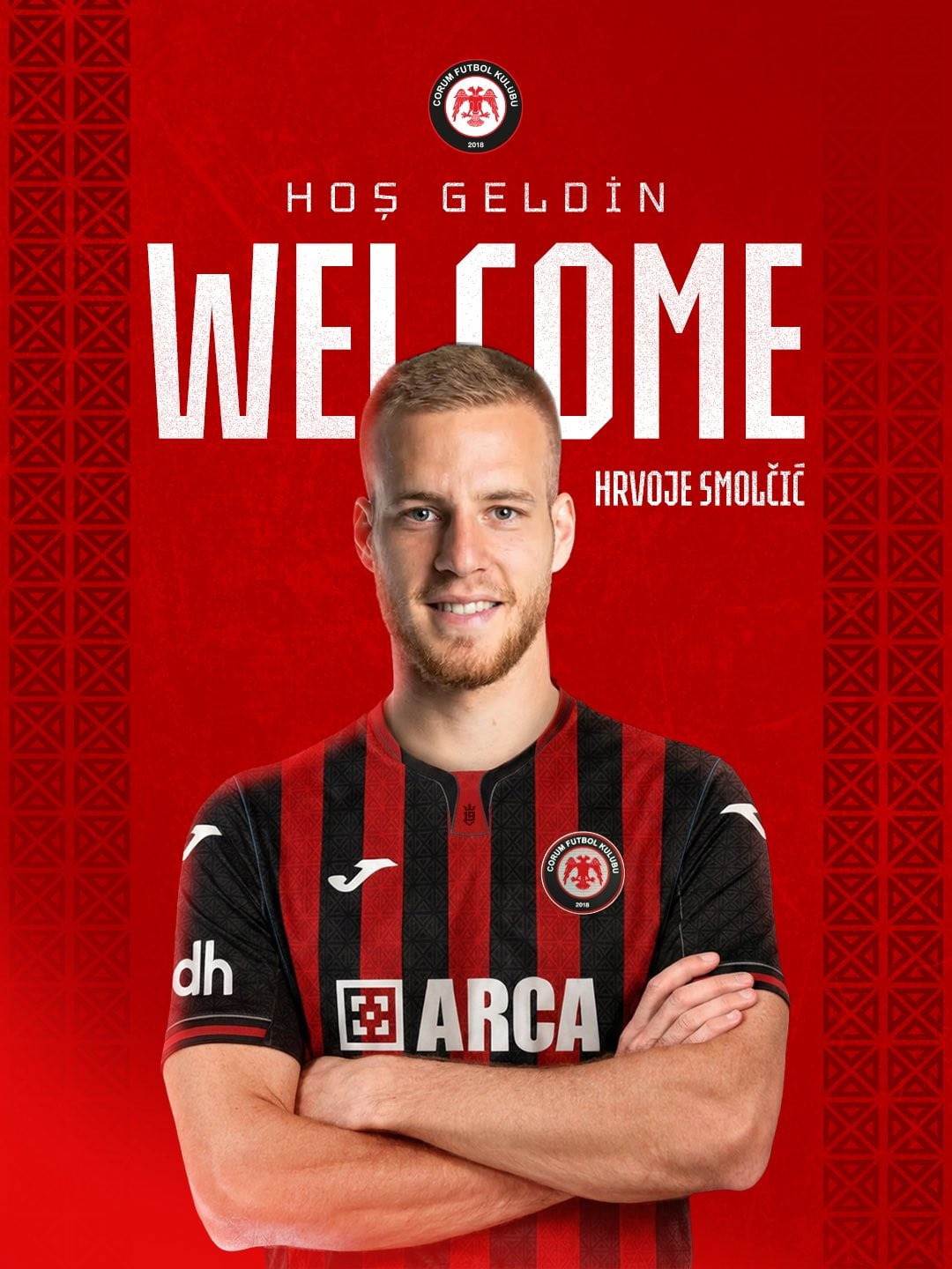 ÇORUM FK, GEÇEN YIL KOCAELİSPOR'DA KİRALIK OLARAK FORMA GİYEN HRVOJE SMOLCİC'İ RENKLERİNE...