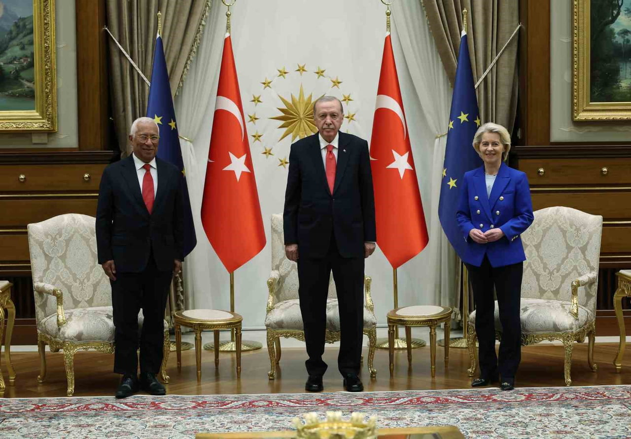 CUMHURBAŞKANI RECEP TAYYİP ERDOĞAN, AVRUPA BİRLİĞİ (AB) KOMİSYONU BAŞKANI URSULA VON DER LEYEN VE...