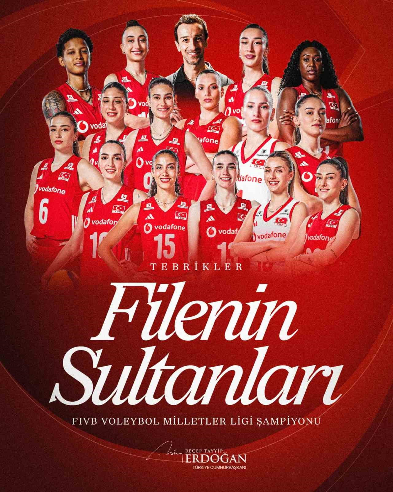 CUMHURBAŞKANI RECEP TAYYİP ERDOĞAN, FIVB MİLLETLER LİGİ FİNALİNDE BREZİLYA’YI MAĞLUP EDEREK...