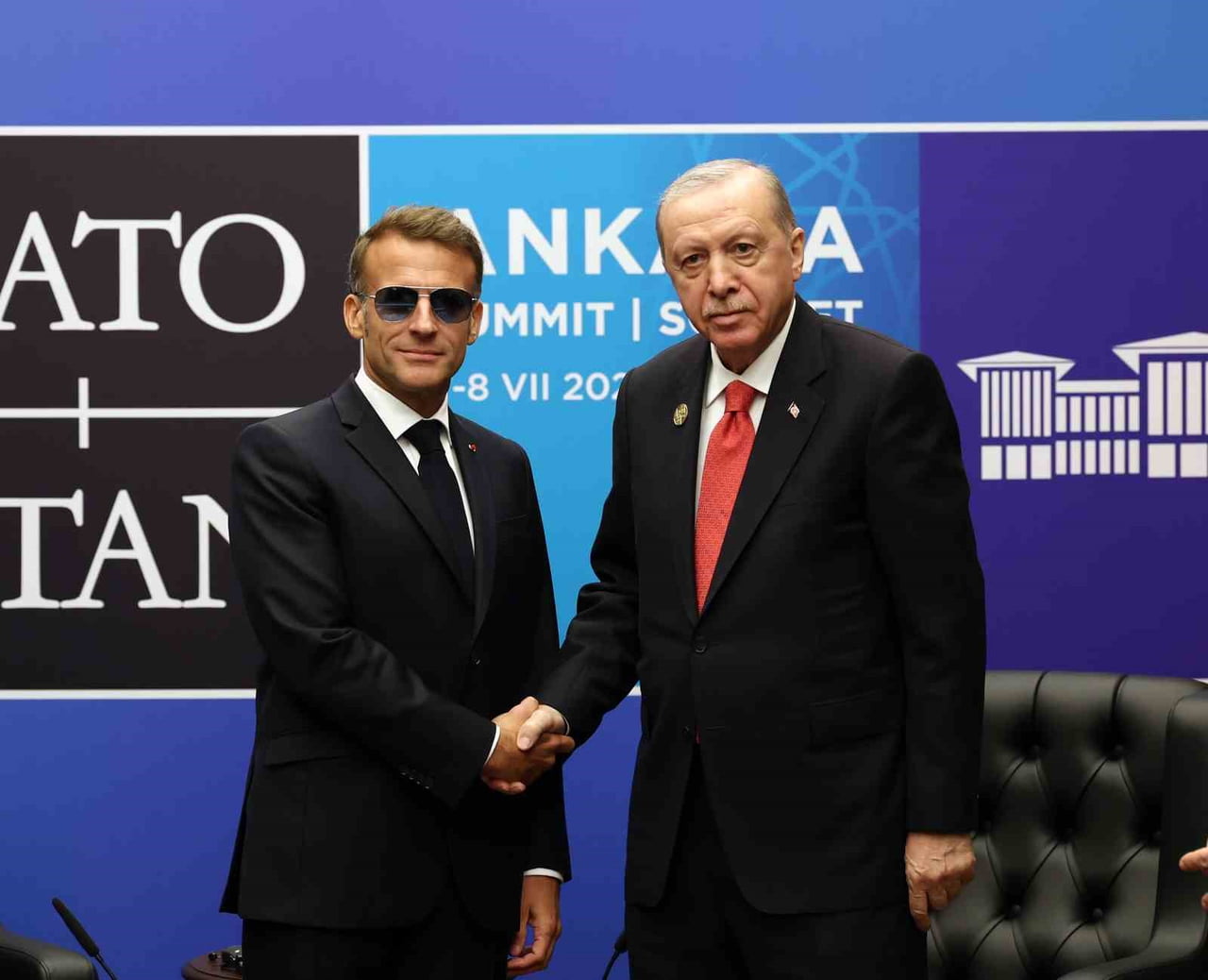 CUMHURBAŞKANI RECEP TAYYİP ERDOĞAN, NATO LİDERLER ZİRVESİ KAPSAMINDA ANKARA'DA BULUNAN FRANSA...