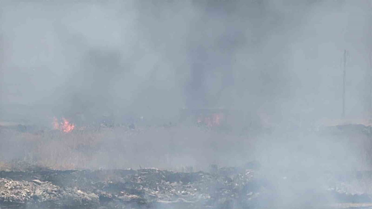 DİYARBAKIR’IN YENİŞEHİR İLÇESİNDE OTLUK ALANDA ÇIKAN YANGIN PANİĞE NEDEN OLDU.