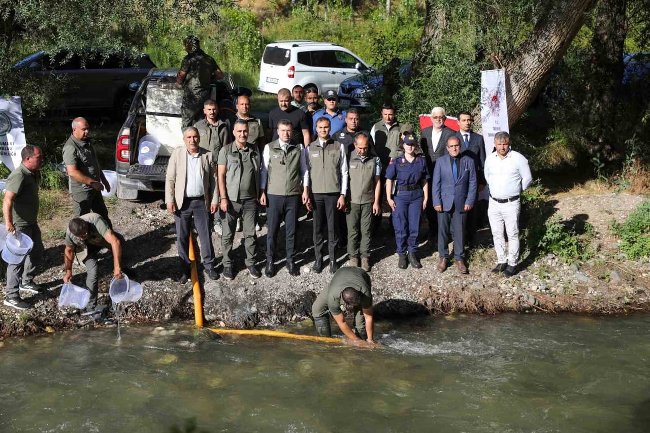 ECEMİŞ ÇAYI’NA 15 BİN ALABALIK YAVRUSU BIRAKILDI
