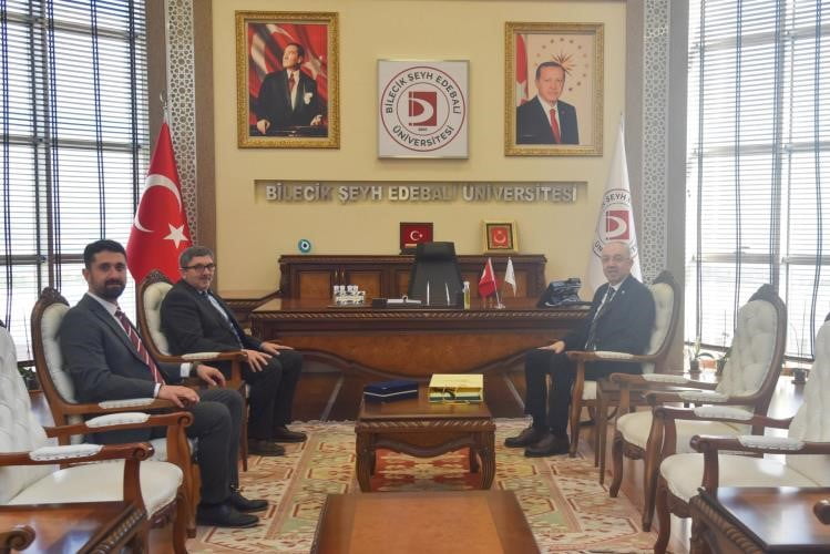 ECZACILIK CAMİASINDAN BŞEÜ REKTÖRÜ KAPLANCIKLI'YA ZİYARET