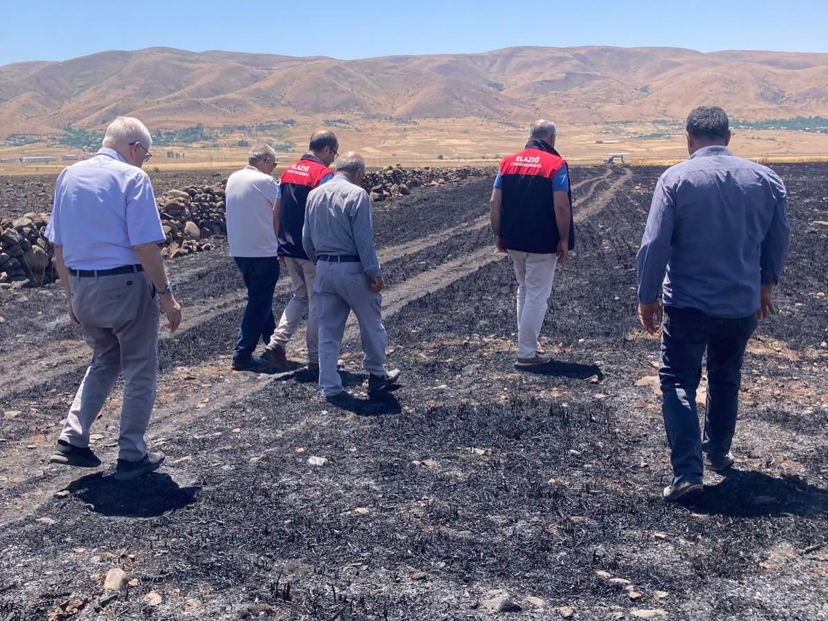 ELAZIĞ’IN KARAKOÇAN İLÇESİNDE ÇIKAN YANGINDA ZARAR GÖREN 70 DÖNÜMLÜK ALANDA HASAR TESPİT ÇALIŞMASI...
