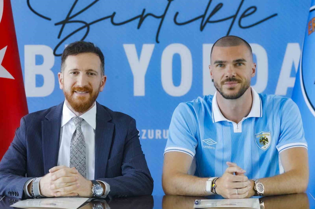 ERZURUMSPOR FK BAŞKANI AHMET DAL (SOLDA), NİHAD MUJAKİC (SAĞDA)