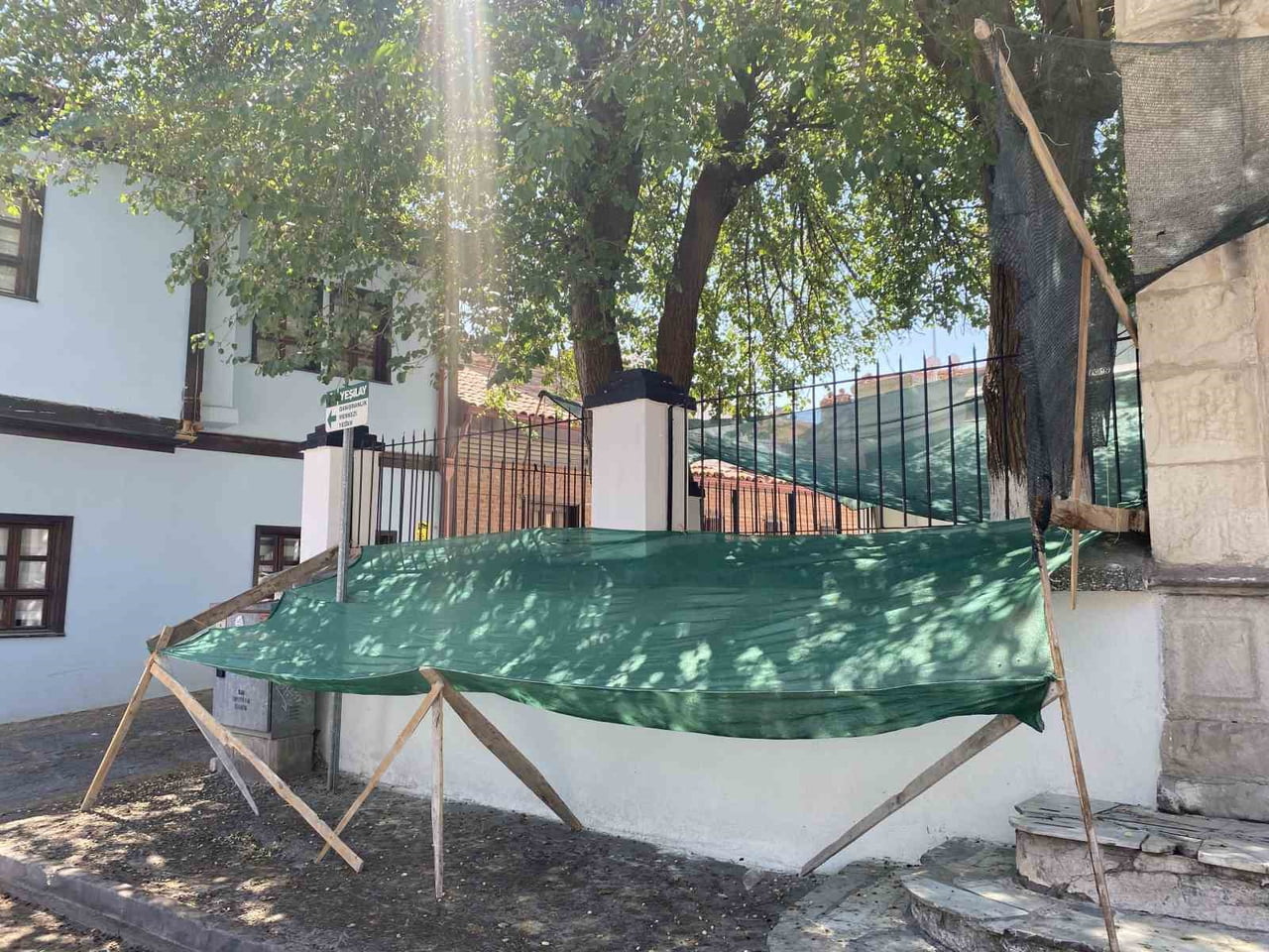 ESKİŞEHİR AKCAMİ MAHALLESİNDE BULUNAN AK CAMİNİN BAHÇESİNDEKİ DUT AĞACINDAN DÖKÜLEN MEYVELERİN...
