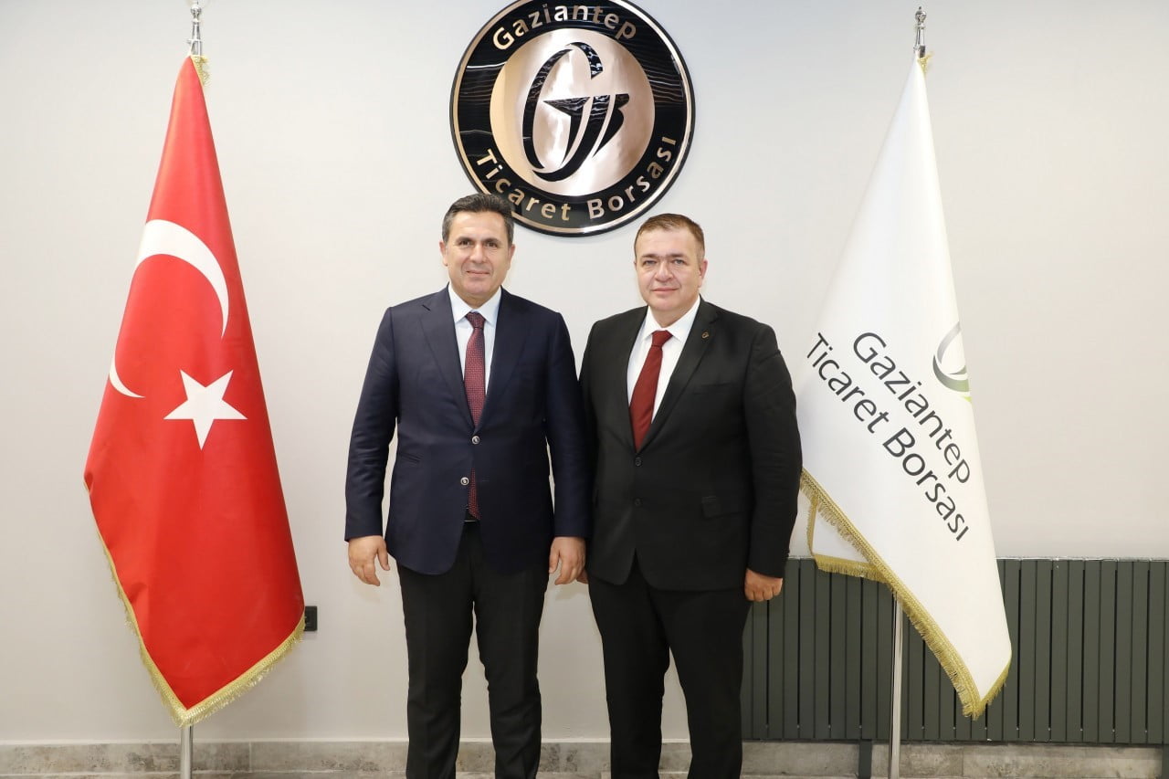 GAZİANTEP TİCARET BORSASI (GTB) MECLİS BAŞKANI AHMET TİRYAKİOĞLU İLE YÖNETİM KURULU BAŞKANI MEHMET...