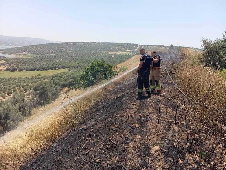 HATAY’IN ALTINÖZÜ İLÇESİNDE MEYDANA GELEN ANIZ YANGINI  GENİŞ ALANA SIÇRAMADAN İTFAİYE EKİPLERİ...