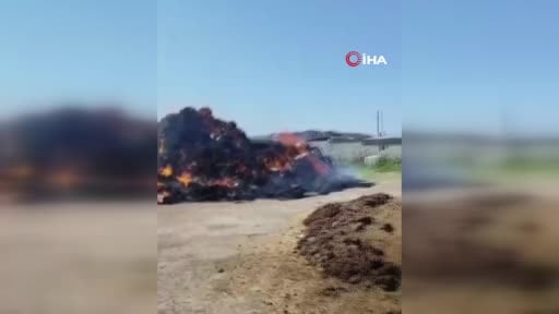 Iğdır'da ot balyaları alevlere teslim oldu