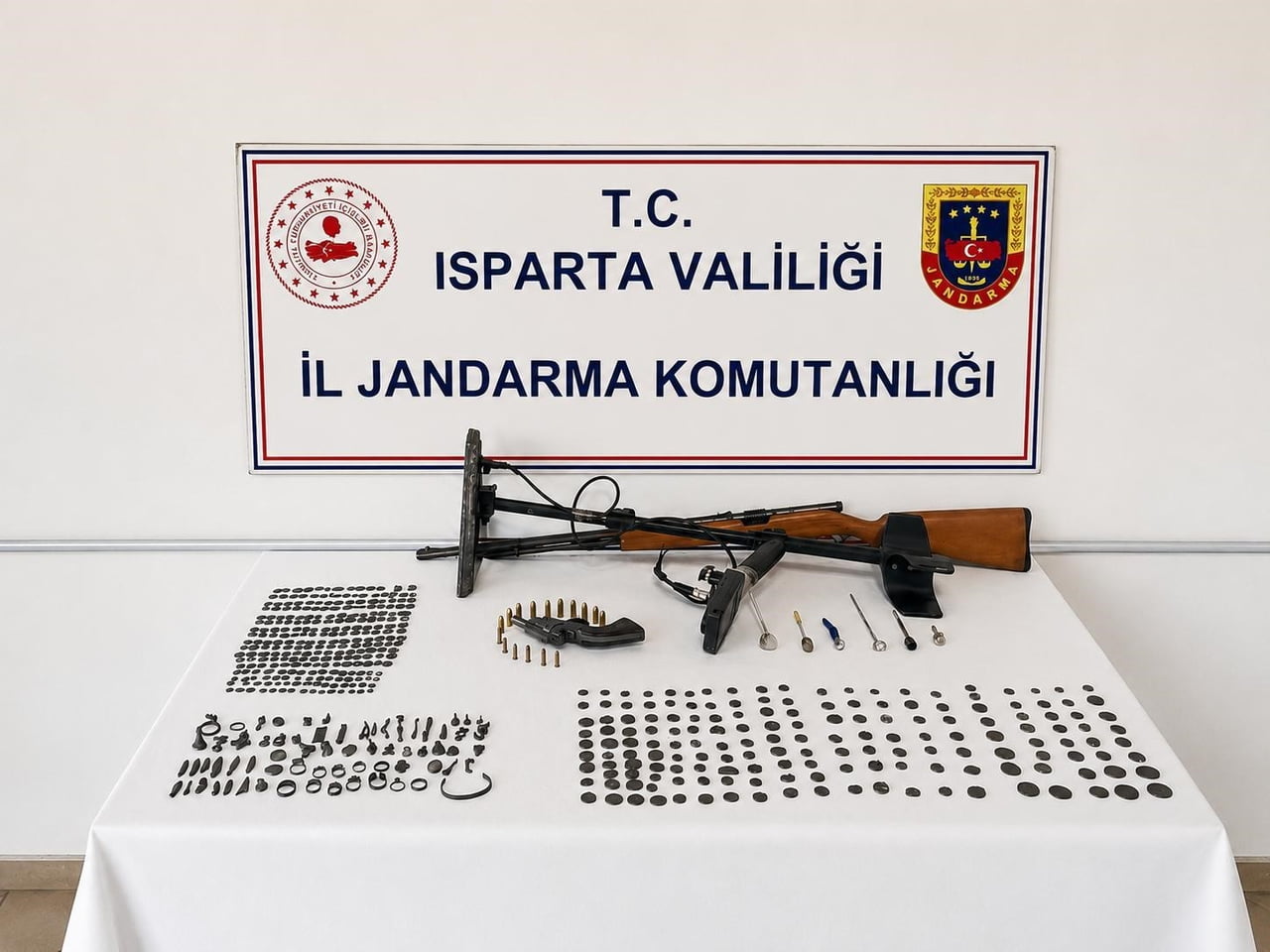 ISPARTA'NIN YALVAÇ İLÇESİNDE TARİHİ ESER KAÇAKÇILIĞINA YÖNELİK DÜZENLENEN OPERASYONDA, ROMA...