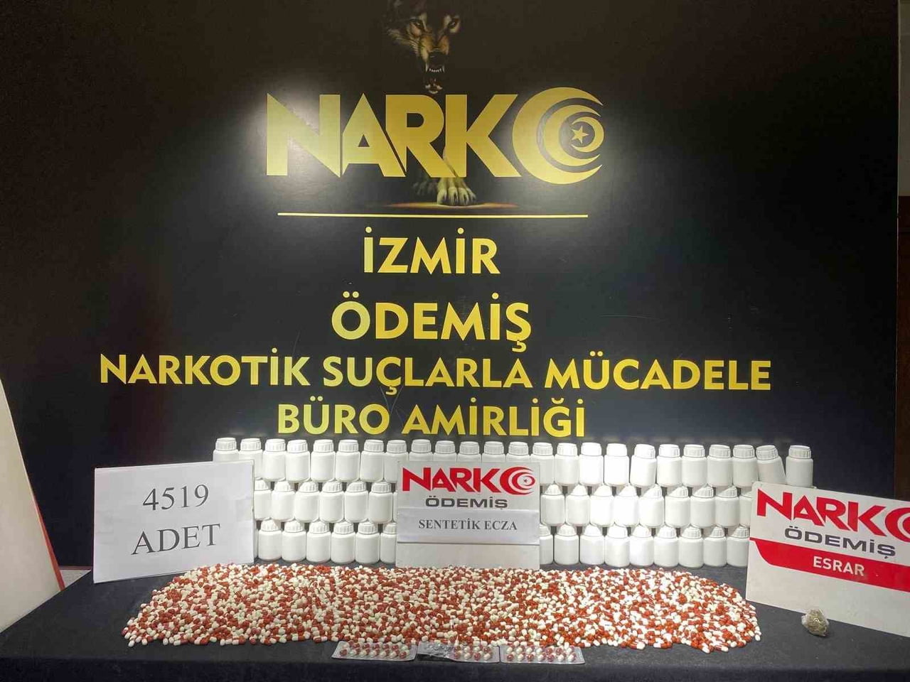 İZMİR ÖDEMİŞ’TE POLİS EKİPLERİ TARAFINDAN GERÇEKLEŞTİRİLEN OPERASYONLARDA UYUŞTURUCU MADDE ELE...