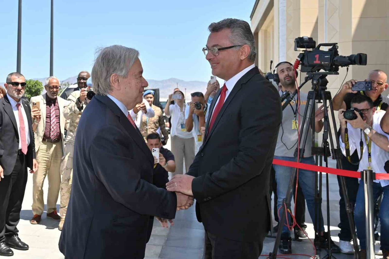 KKTC CUMHURBAŞKANI TUFAN ERHÜRMAN, BM GENEL SEKRETERİ ANTONİO GUTERRES'LE BİR ARAYA GELDİ