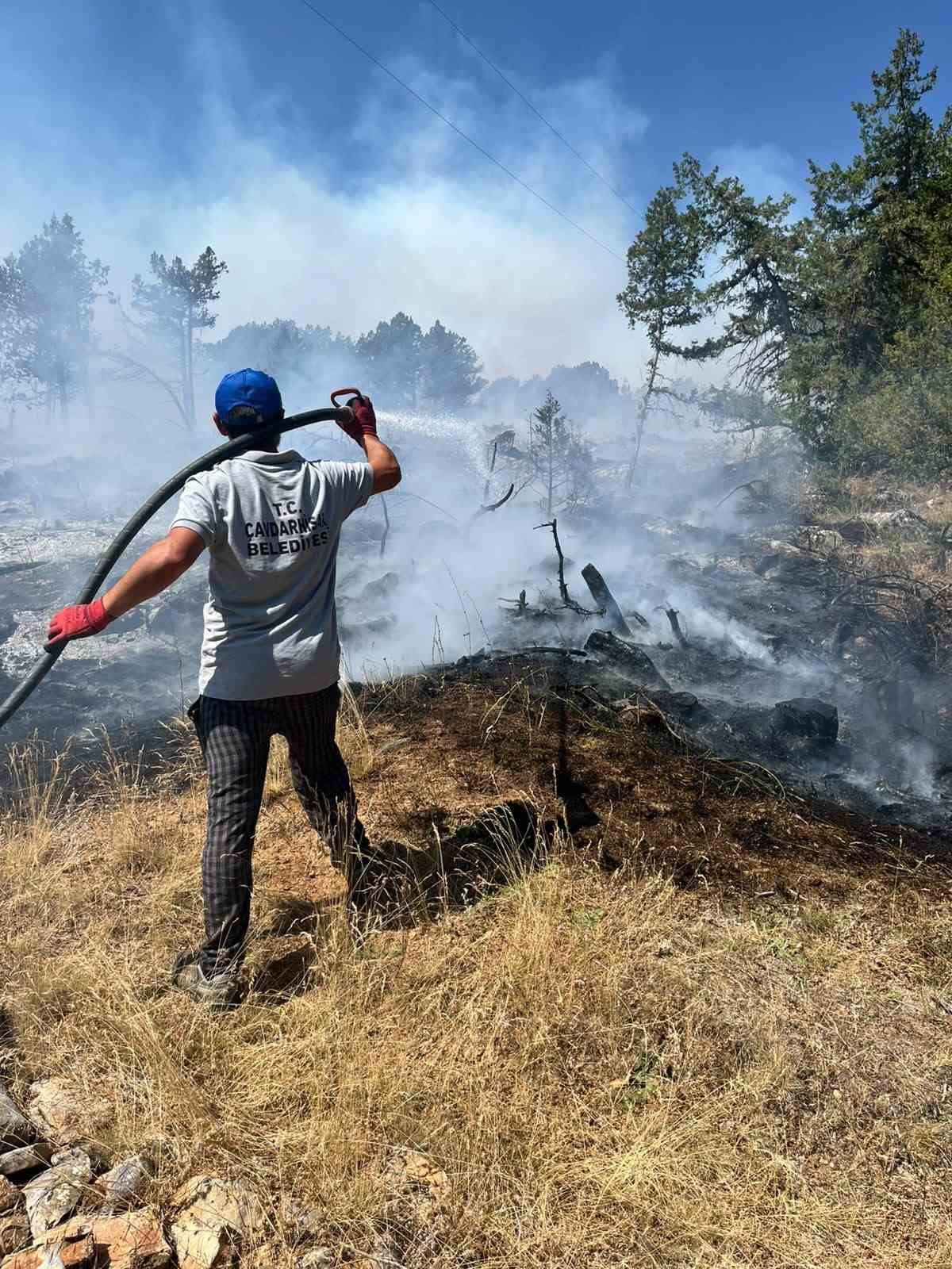 KÜTAHYA'DA ORMAN YANGINI, EKİPLER HAVADAN VE KARADAN MÜDAHALE EDİYOR