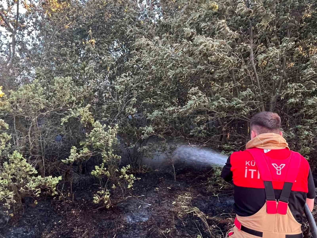 KÜTAHYA OSB İTFAİYESİ, BEŞKARIŞ VE AYDINLAR KÖYÜ YANGINLARINDA GÖREV ALDI