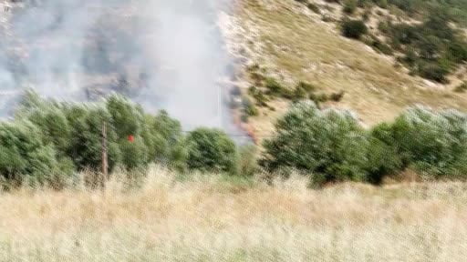 Orman yangını görüntülerken gazeteci gibi anons çekti, olayı heyecan içinde anlattı