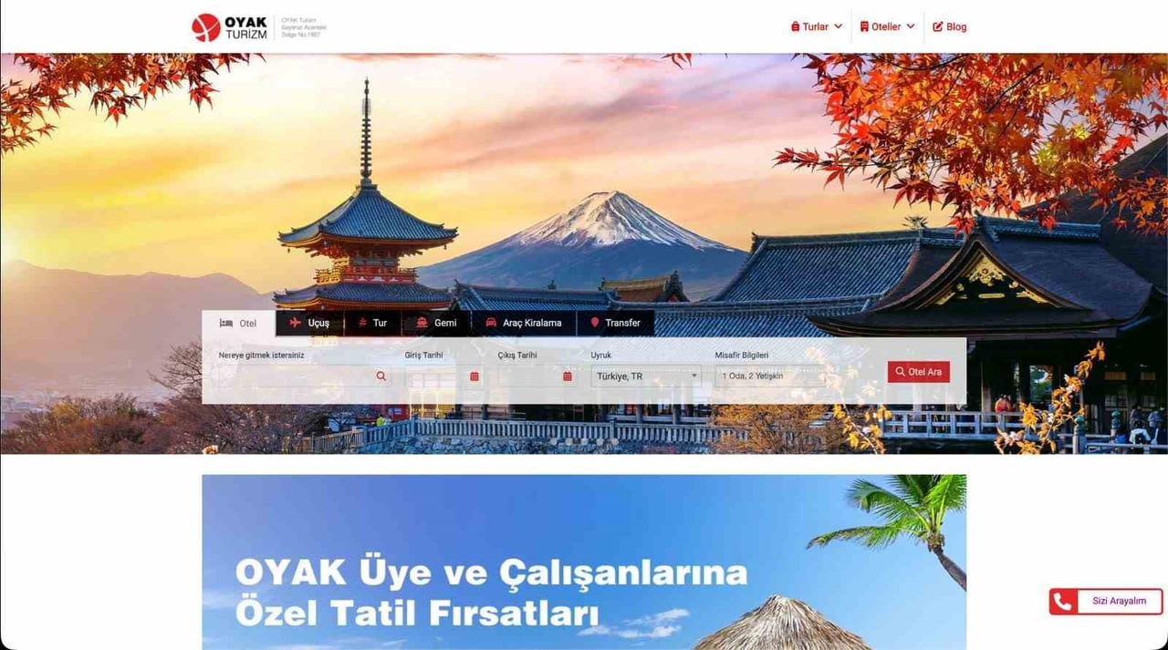OYAK TURİZM'İN YENİ WEB SİTESİYLE UÇAK BİLETİ, OTEL REZERVASYONU, TRANSFER HİZMETLERİ İLE YURT İÇİ...