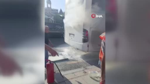 Polatlı'da seyir halindeki otobüste yangın çıktı