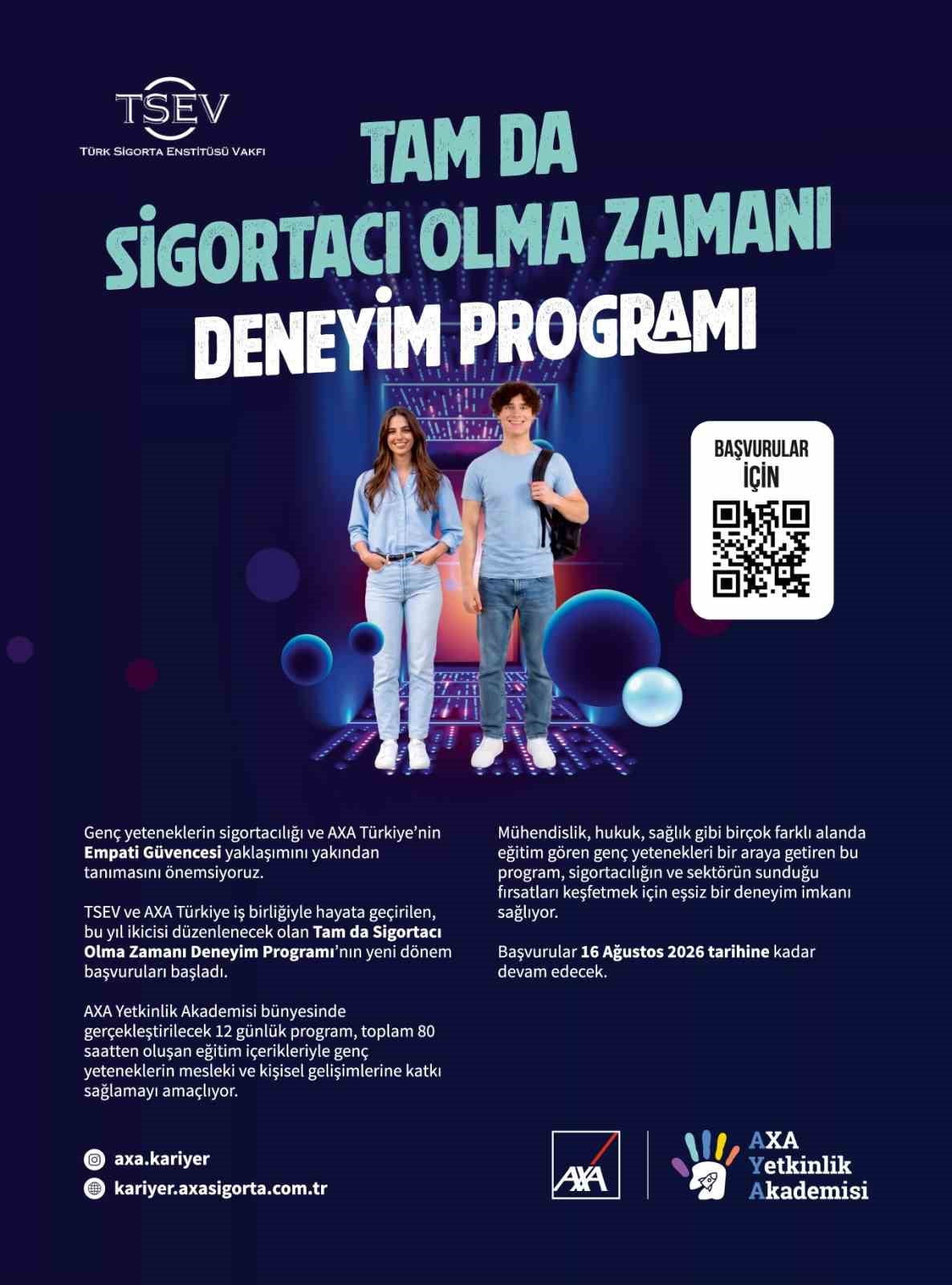 "TAM DA SİGORTACI OLMA ZAMANI" DENEYİM PROGRAMI'NIN BAŞVURULARI BAŞLADI.