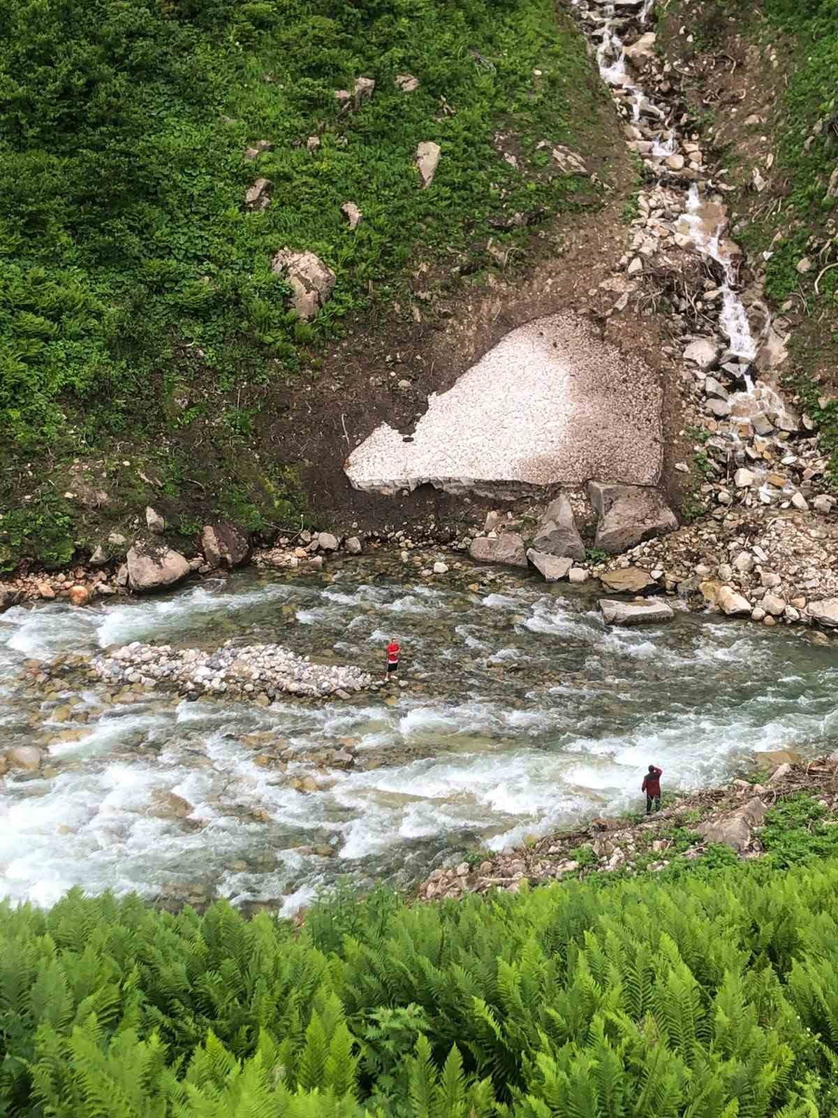 RİZE'NİN ÇAMLIHEMŞİN İLÇESİNDEKİ AYDER YAYLASI GALERDÜZÜ MEVKİİNDE, KARŞI KIYIYA UÇAN PAPAĞANINI...