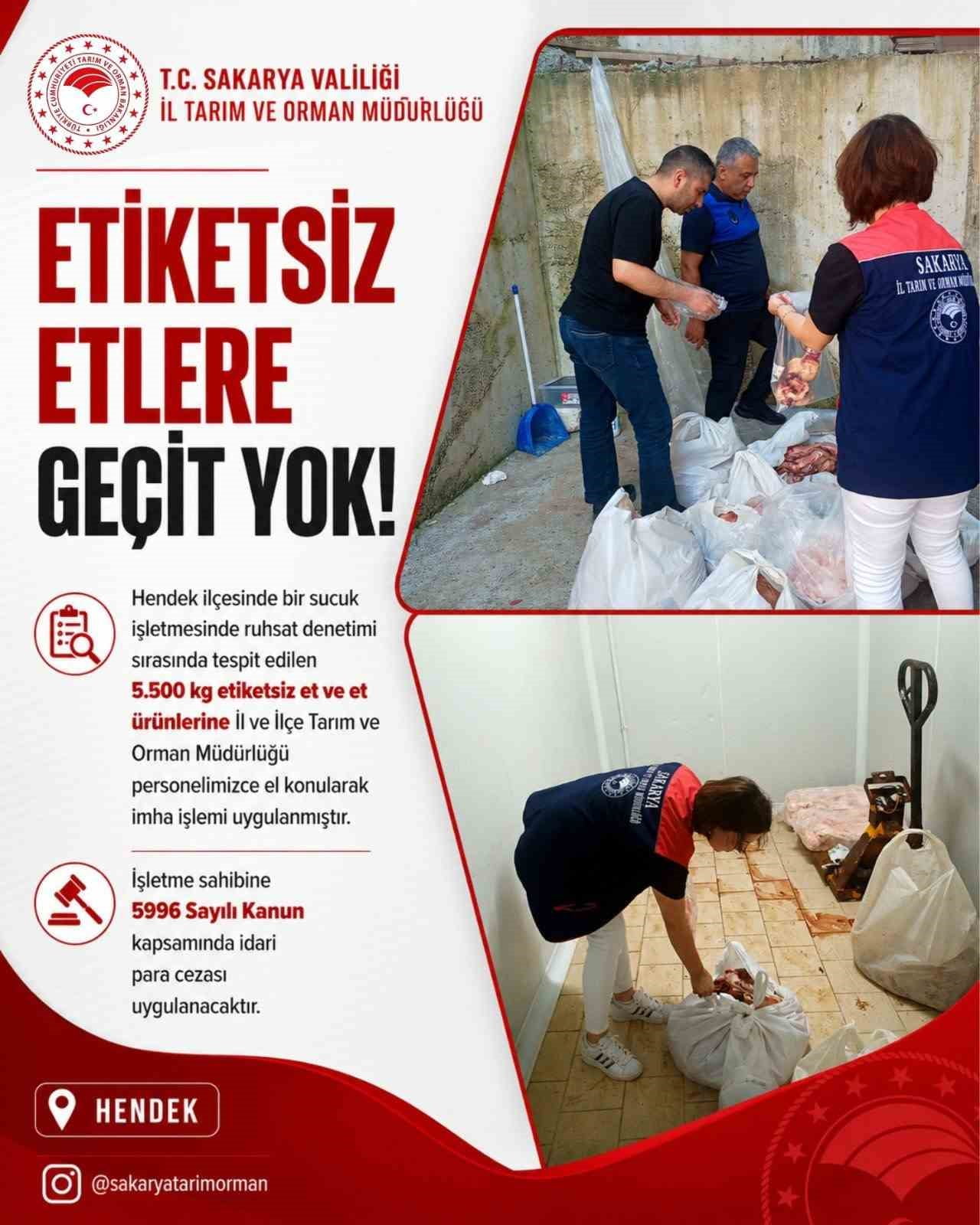 SAKARYA'NIN HENDEK İLÇESİNDE FAALİYET GÖSTEREN BİR SUCUK İŞLETMESİNDE GERÇEKLEŞTİRİLEN RUHSAT...
