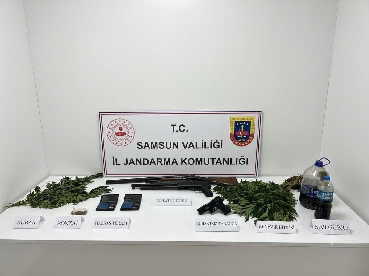 SAMSUN’UN BAFRA İLÇESİNDE JANDARMA EKİPLERİNİN DÜZENLEDİĞİ UYUŞTURUCU OPERASYONUNDA UYUŞTURUCU...