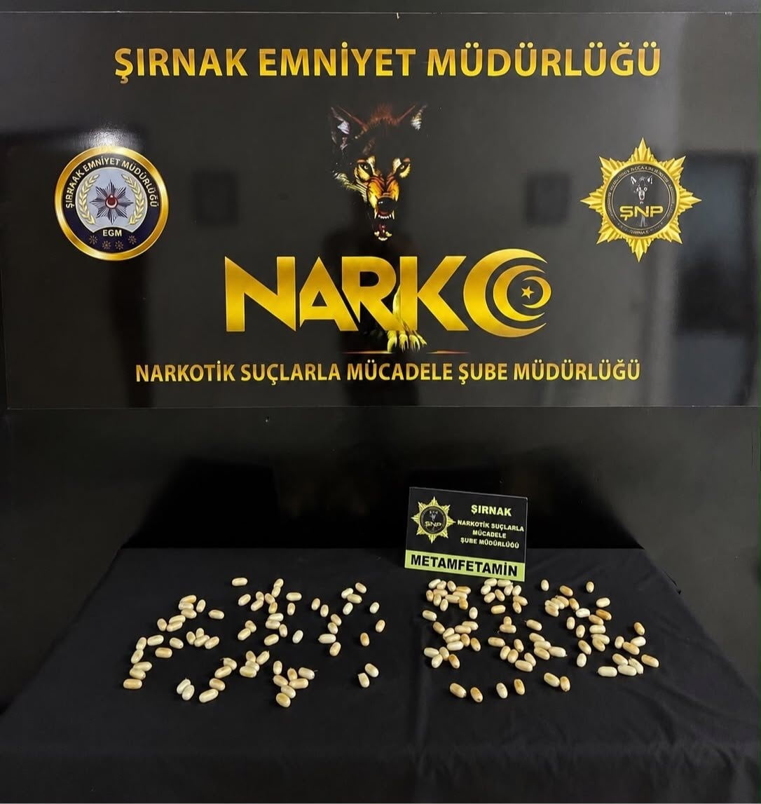 ŞIRNAK'TA İRAN UYRUKLU İKİ ŞÜPHELİNİN MİDESİNDE 151 PARÇA HALİNDE 939,26 GRAM METAMFETAMİN ELE...