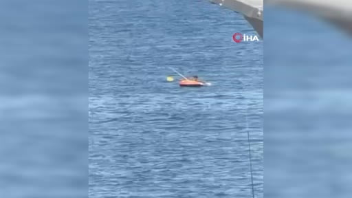 Şişme botla denize açılmıştı, panik anları ortaya çıktı