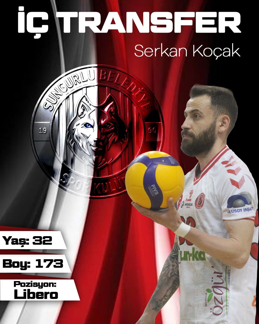SUNGURLU BELEDİYESPOR, ŞAMPİYON KADRONUN ÖNEMLİ İSİMLERİNDEN SERKAN KOÇAK İLE YENİDEN...