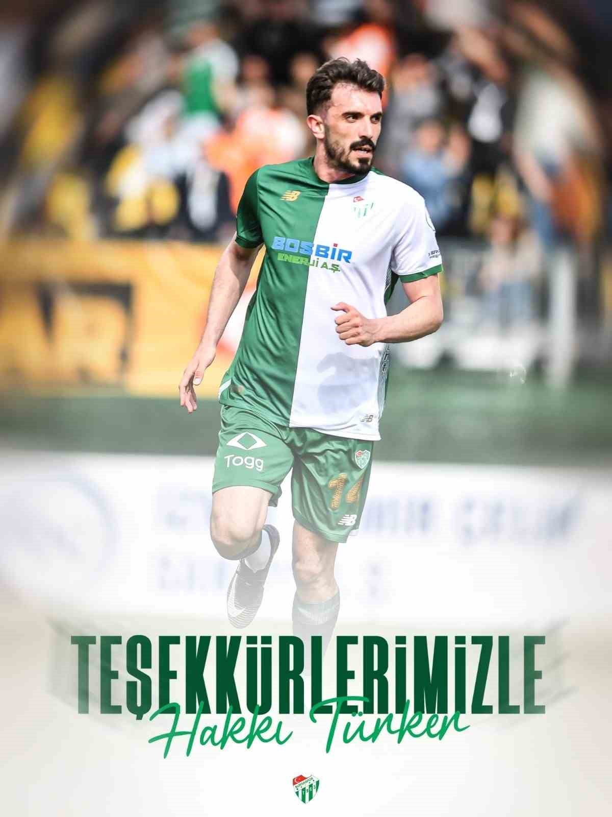 TRENDYOL 1. LİG EKİPLERİNDEN BURSASPOR, ORTA SAHA OYUNCUSU HAKKI TÜRKER İLE YOLLARINI AYIRDIĞINI...