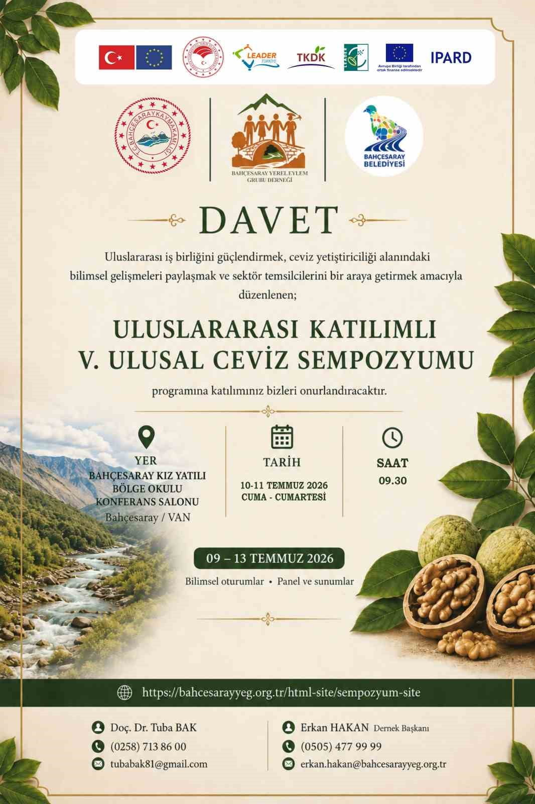 VAN'IN BAHÇESARAY İLÇESİ, CEVİZ ÜRETİMİ ALANINDA ÖNEMLİ BİR BİLİMSEL ORGANİZASYONA EV SAHİPLİĞİ...