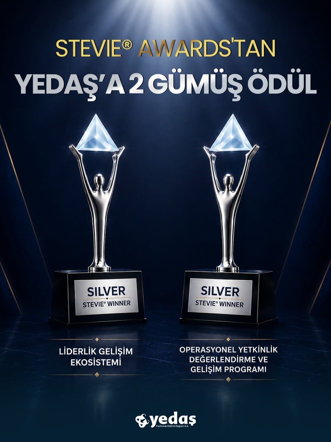 YEŞİLIRMAK ELEKTRİK DAĞITIM A.Ş. (YEDAŞ), STEVİE AWARDS’TAN İKİ GÜMÜŞ ÖDÜLE LAYIK...
