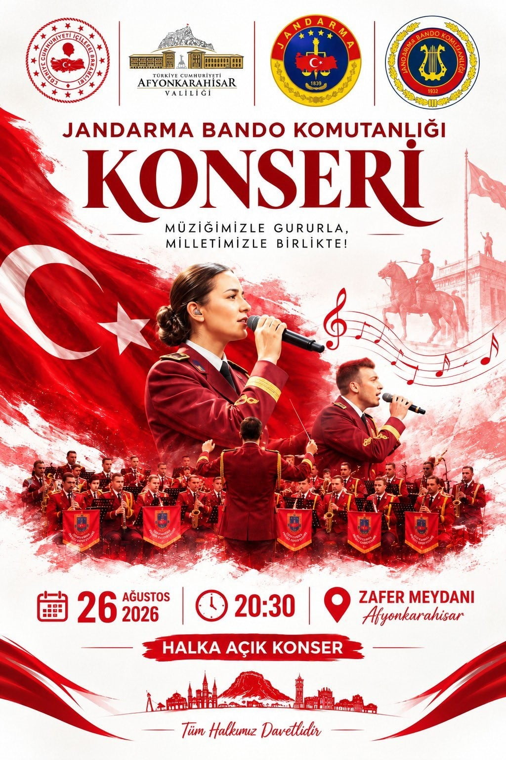 AFYONKARAHİSAR, BÜYÜK TAARRUZ ZAFER HAFTASI ETKİNLİKLERİ ÇERÇEVESİNDE TARİH VE MÜZİĞİ AYNI GECEDE...