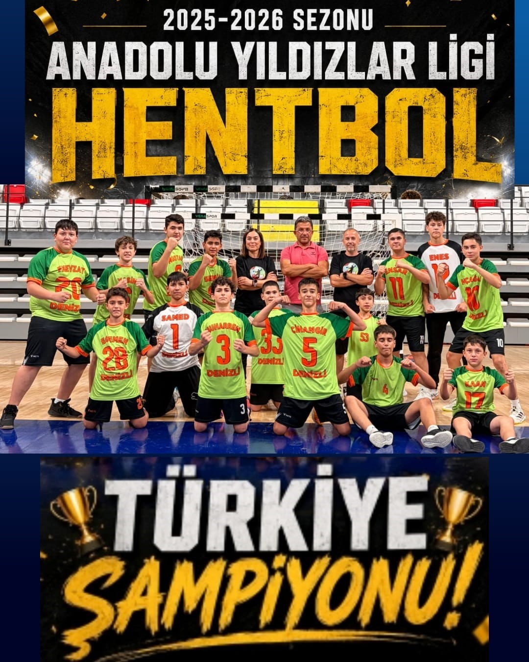 ANADOLU YILDIZLAR LİGİ (ANALİG) HENTBOL TÜRKİYE FİNALLERİ’NDE DENİZLİ ERKEK KARMASI, ALTIN MADALYA...