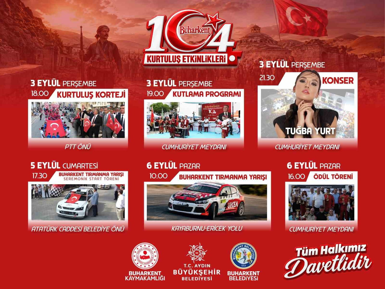 AYDIN’IN BUHARKENT İLÇESİNİN DÜŞMAN İŞGALİNDEN KURTULUŞUNUN 104. YIL DÖNÜMÜ, KORTEJ, RESMİ TÖREN...