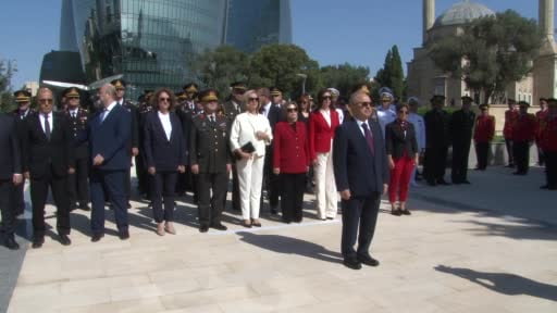 Azerbaycan’ın başkenti Bakü'de 30 Ağustos Zafer Bayramı, zaferin 104. yıl dönümünde Türk...