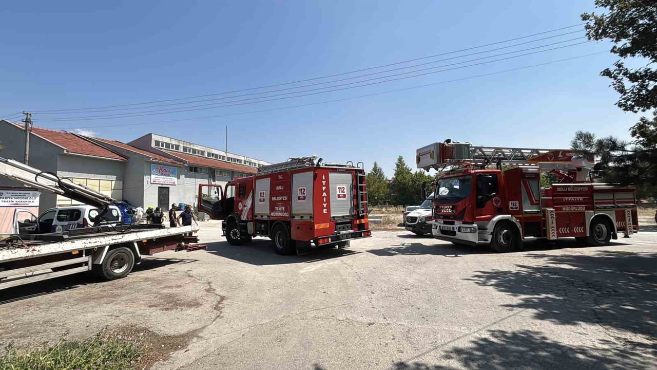 BOLU'DA BİR MANTAR ÜRETİM TESİSİNDE SİNEKLERE KARŞI YAPILAN İLAÇLAMA ÇALIŞMASI SIRASINDA TAHLİYE...
