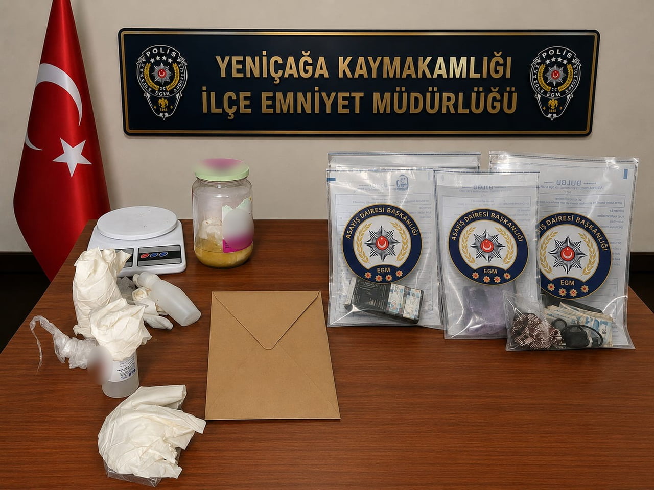 BOLU'NUN YENİÇAĞA İLÇESİNDE PARK HALİNDEKİ BİR OTOMOBİLDE YAPILAN ARAMADA, PİYASA DEĞERİ 100 BİN...
