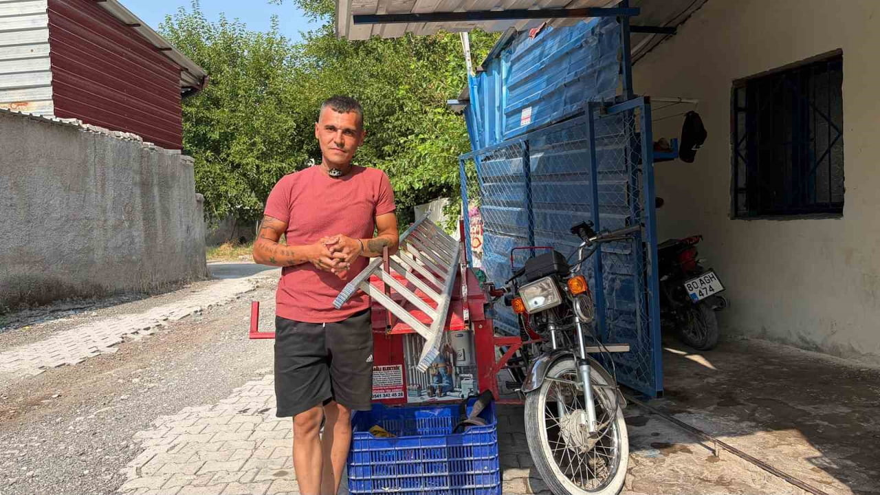 BOYNUNDA MERDİVENLE MOTOSİKLET KULLANAN TESİSAT USTASI KONUŞTU
