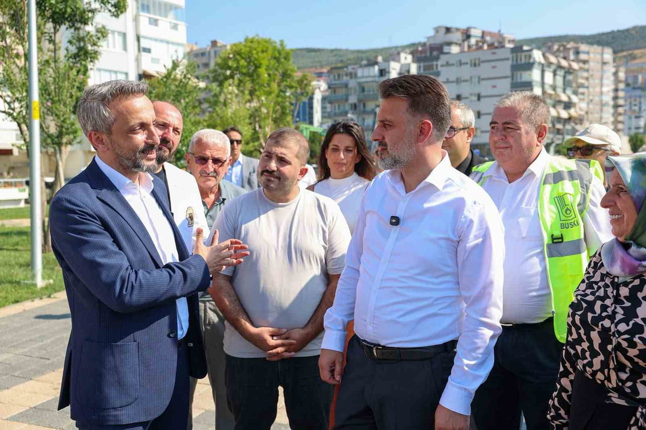BURSA BÜYÜKŞEHİR BELEDİYESİ BAŞKAN VEKİLİ ŞAHİN BİBA, BUSKİ GENEL MÜDÜRLÜĞÜ EKİPLERİNCE GEMLİK...
